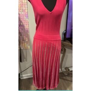 HAPPY SHEEP FUSHIA SHORT DISCO DRESS Sz Large
